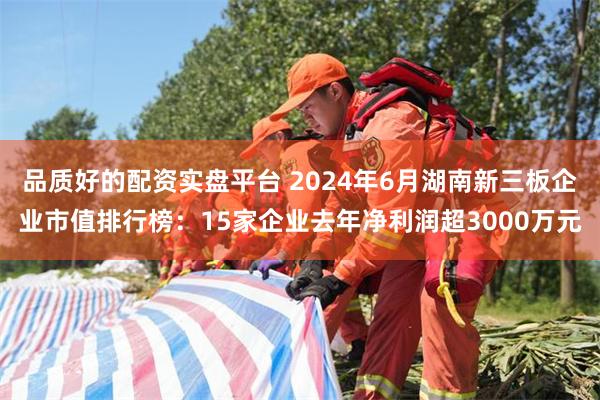 品质好的配资实盘平台 2024年6月湖南新三板企业市值排行榜：15家企业去年净利润超3000万元