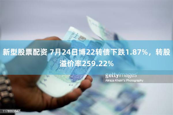 新型股票配资 7月24日博22转债下跌1.87%，转股溢价率259.22%