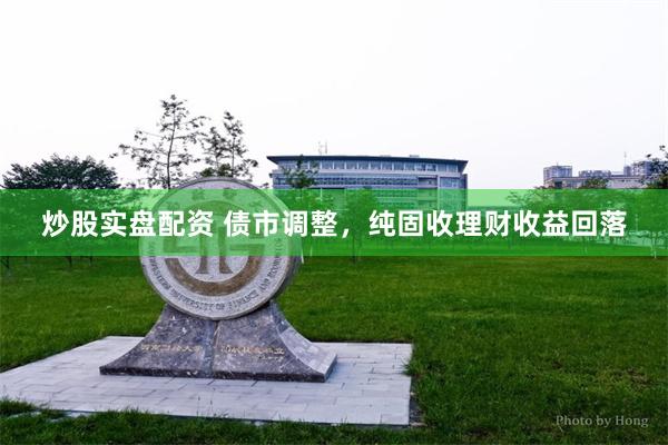 炒股实盘配资 债市调整，纯固收理财收益回落