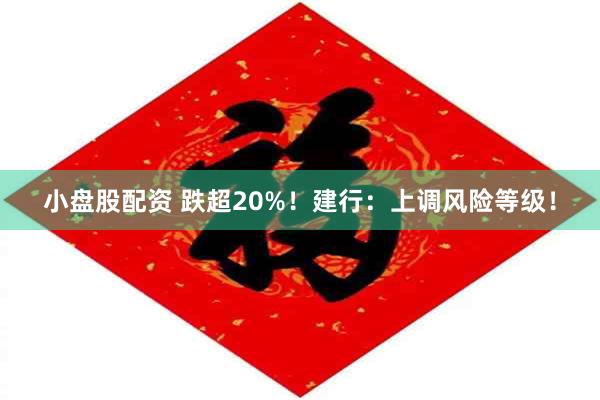 小盘股配资 跌超20%！建行：上调风险等级！