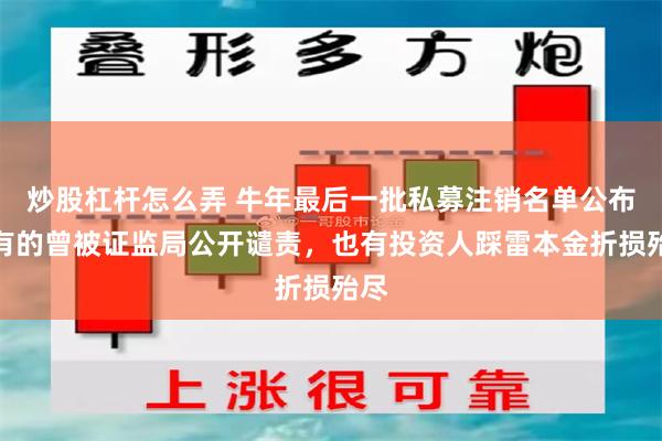 炒股杠杆怎么弄 牛年最后一批私募注销名单公布，有的曾被证监局公开谴责，也有投资人踩雷本金折损殆尽