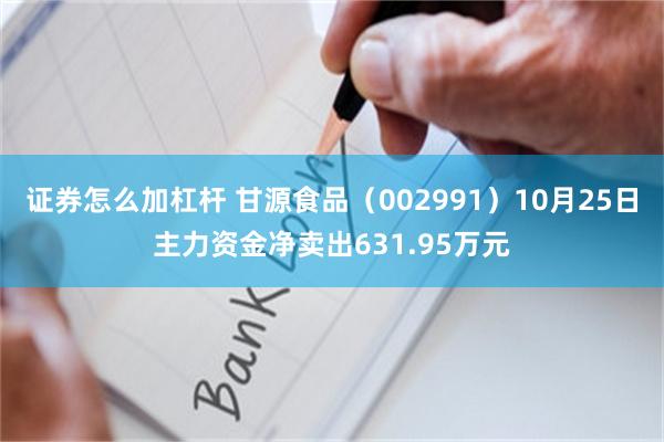 证券怎么加杠杆 甘源食品（002991）10月25日主力资金净卖出631.95万元