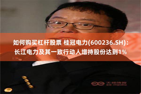 如何购买杠杆股票 桂冠电力(600236.SH)：长江电力及其一致行动人增持股份达到1%