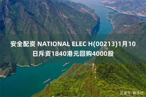 安全配资 NATIONAL ELEC H(00213)1月10日斥资1840港元回购4000股