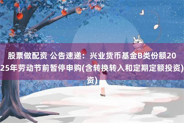 股票做配资 公告速递：兴业货币基金B类份额2025年劳动节前暂停申购(含转换转入和定期定额投资)