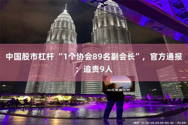 中国股市杠杆 “1个协会89名副会长”，官方通报：追责9人