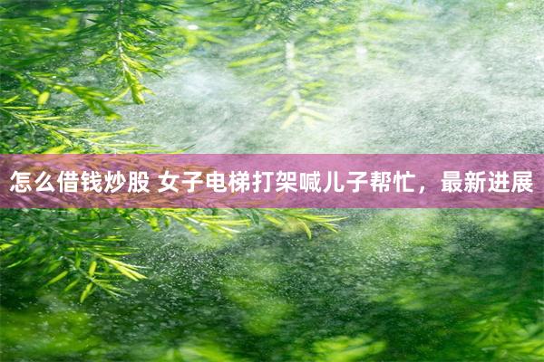 怎么借钱炒股 女子电梯打架喊儿子帮忙，最新进展